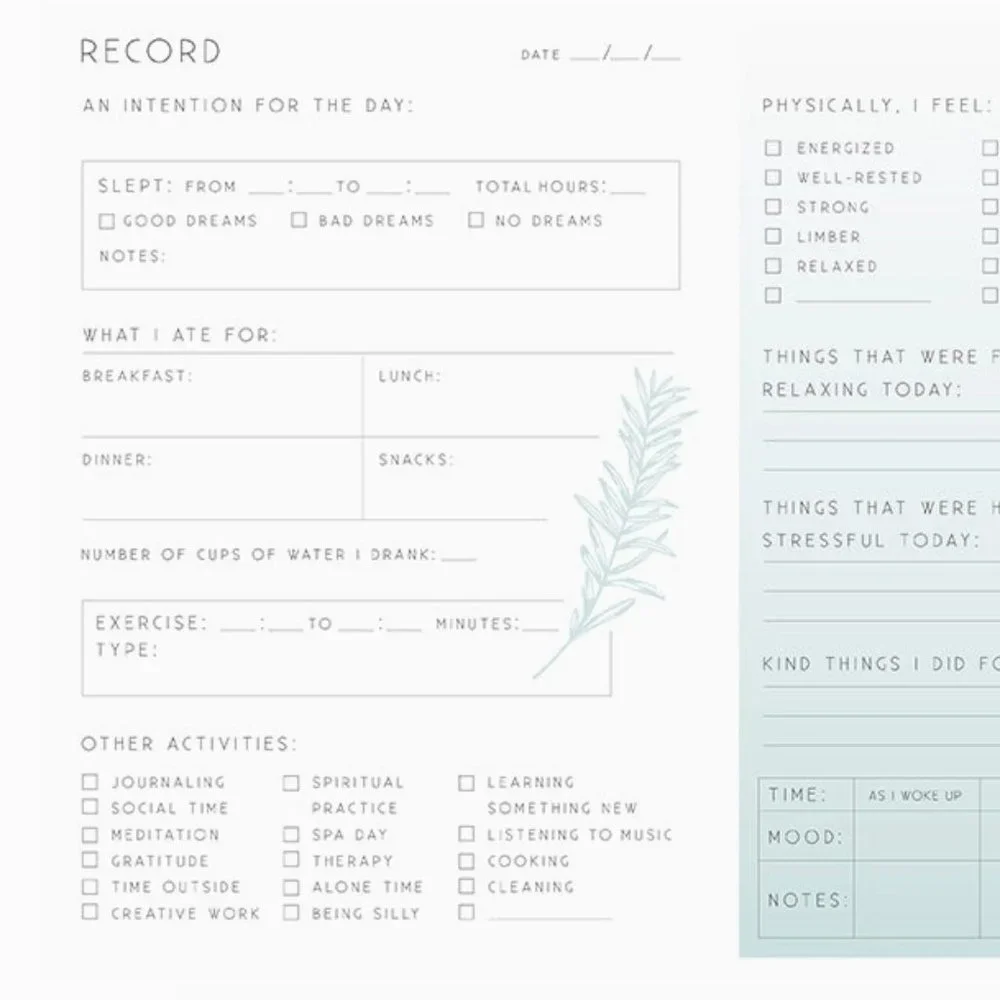 Self Care Reflection Journal